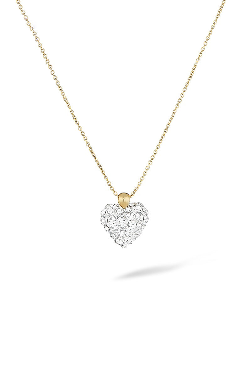 Ketting "Coeur De Crystal" geelgoud 375/1000 en zirkonia