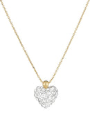 "Crystal Heart" Necklace in 375/1000 Yellow Gold and Zirconium
