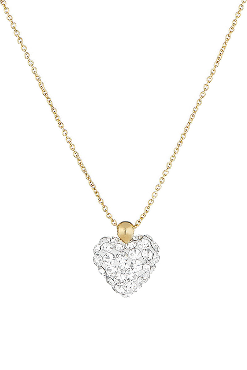 "Crystal Heart" Necklace in 375/1000 Yellow Gold and Zirconium
