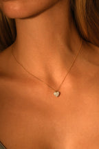 Ketting "Coeur De Crystal" geelgoud 375/1000 en zirkonia