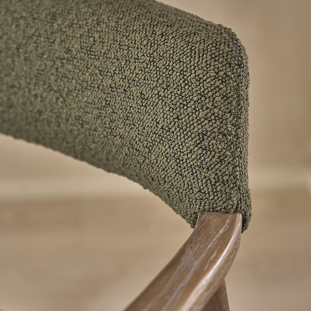 Luisa - Chaise - Chêne Et Tissu Bouclette - Kaki