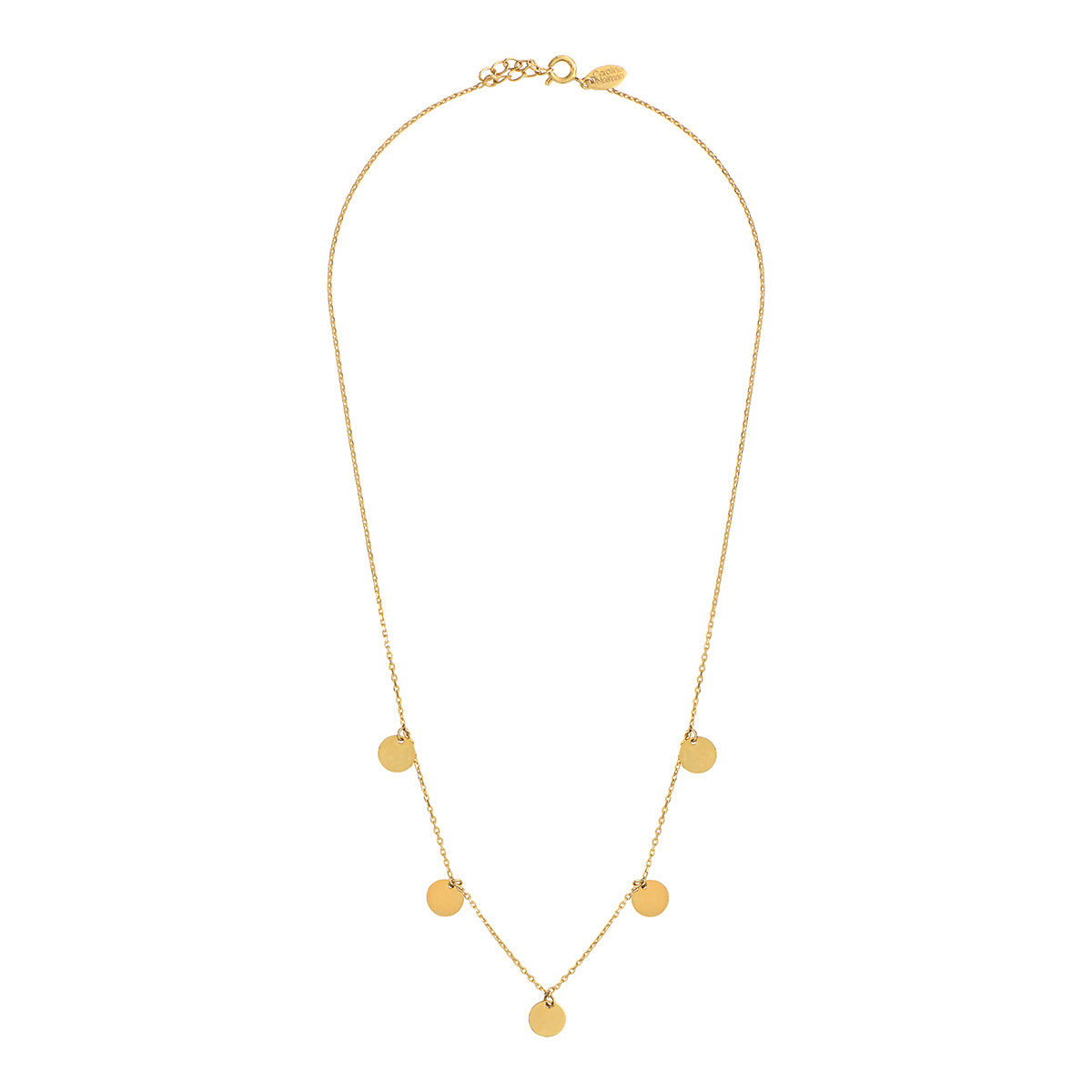 Collier Chaine Simple Doré 5 Pastilles
