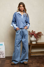 Chaliah Shirt-Sweatshirt - Denim Blue