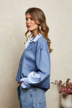 Chaliah Shirt-Sweatshirt - Denim Blue