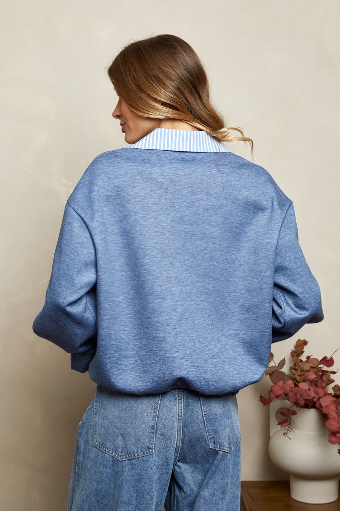Chaliah Shirt-Sweatshirt - Denim Blue