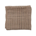 Hemp Throw with Shiny Stitching - Brown