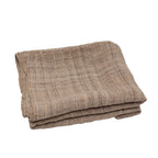 Hemp Throw with Shiny Stitching - Brown