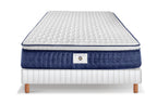 Chantilly - Ensemble Matelas + Sommier - Blanc/ Bleu