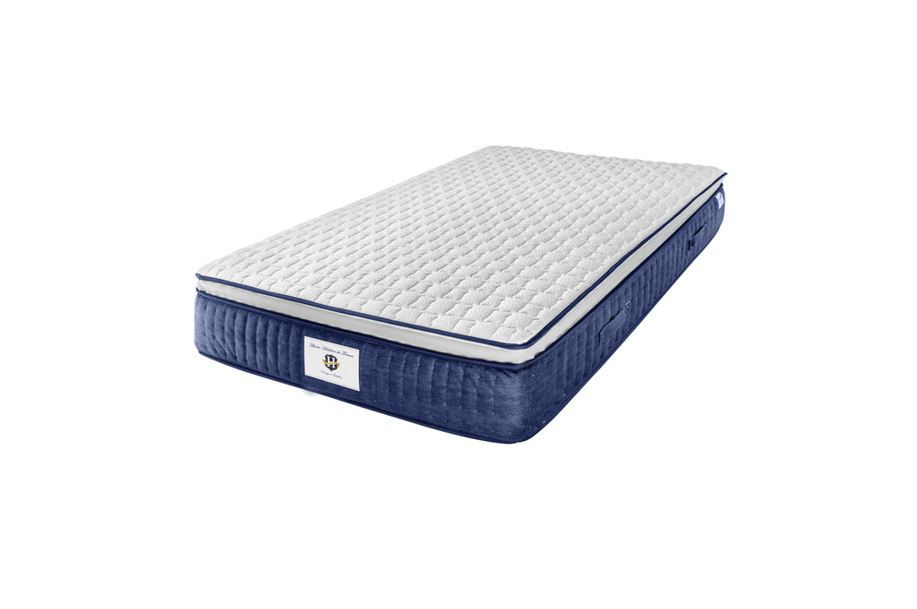 Chantilly - Ensemble Matelas + Sommier - Blanc/ Bleu