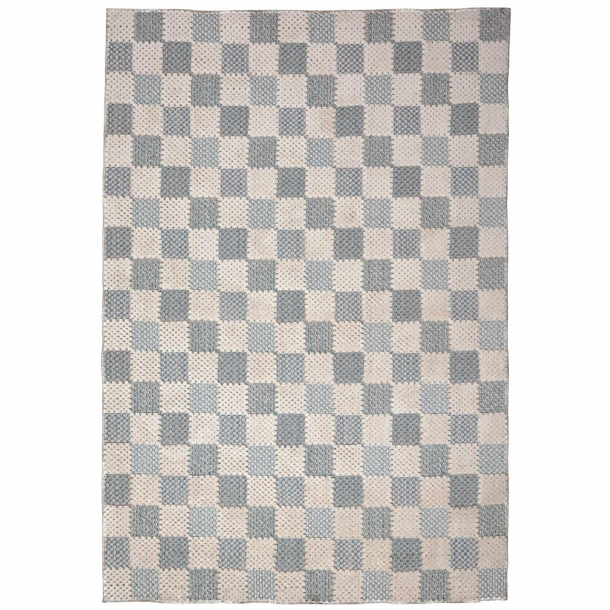Muted Checkerboard - Wasbaar vloerkleed