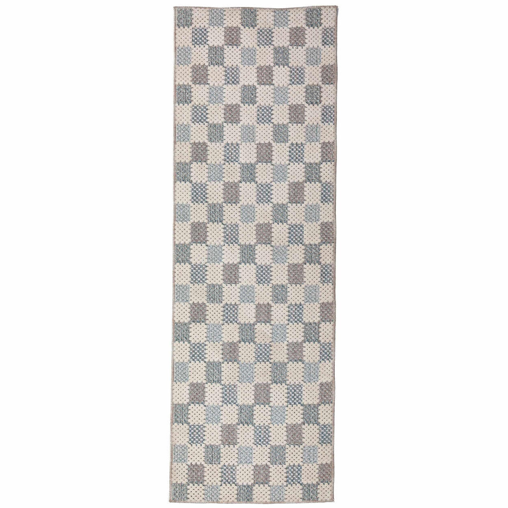 Muted Checkerboard – Tvättbar gångmatta