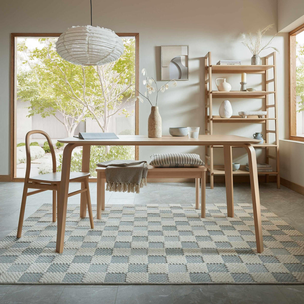 Muted Checkerboard - Wasbaar vloerkleed