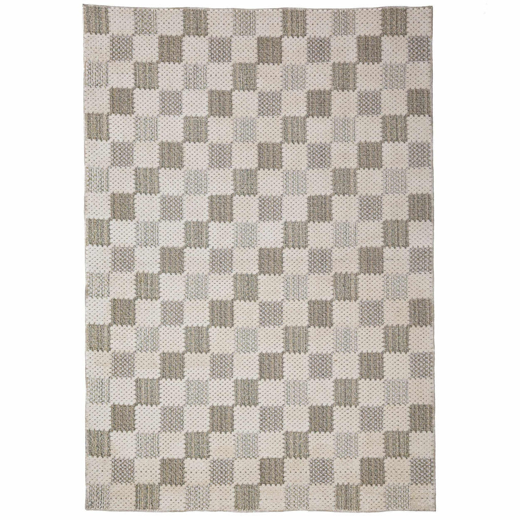 Muted Checkerboard - Wasbaar vloerkleed