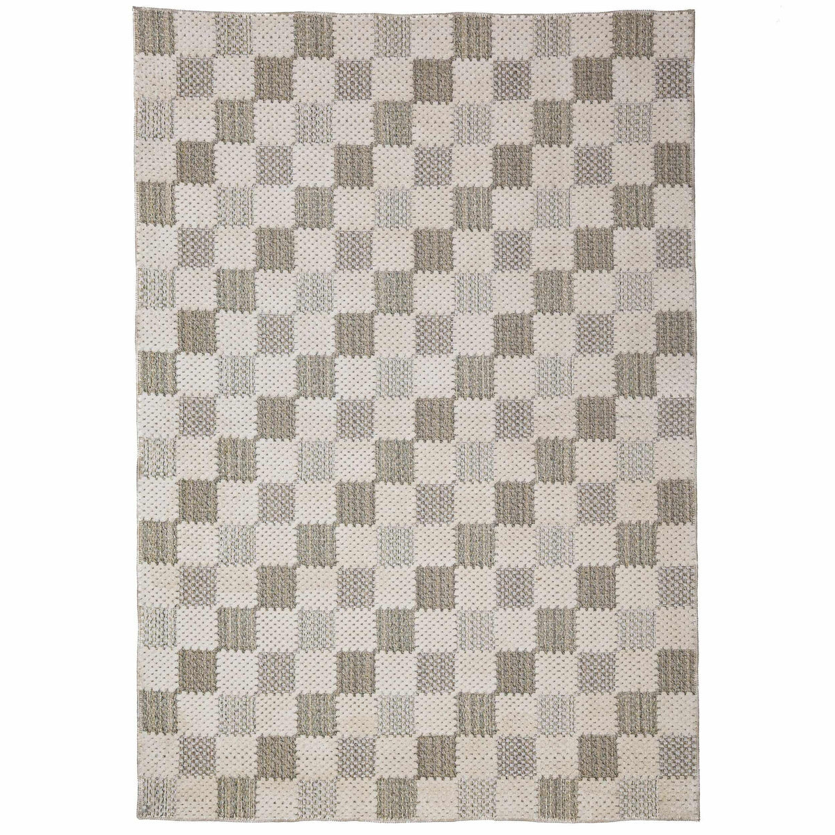 Muted Checkerboard - Wasbaar vloerkleed