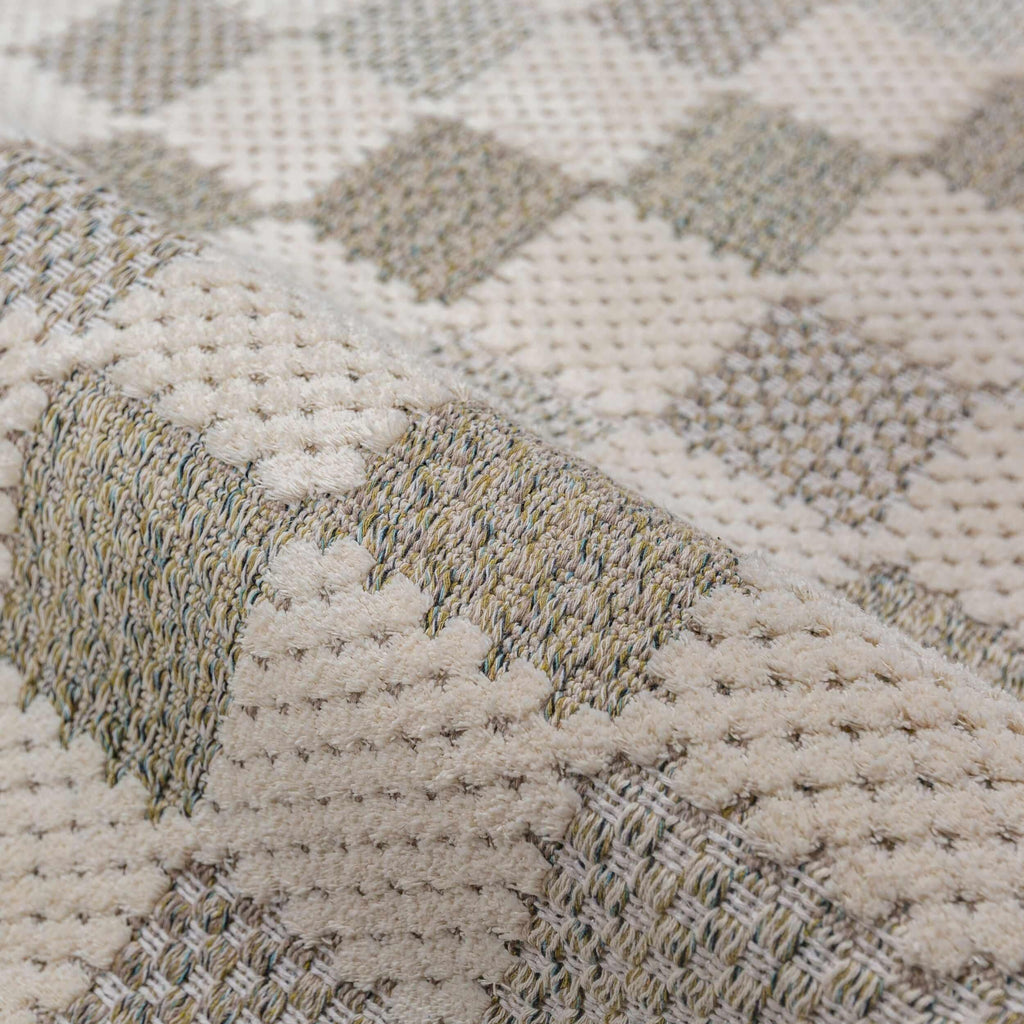 Muted Checkerboard - Wasbaar vloerkleed