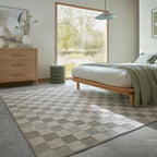 Muted Checkerboard - Wasbaar vloerkleed