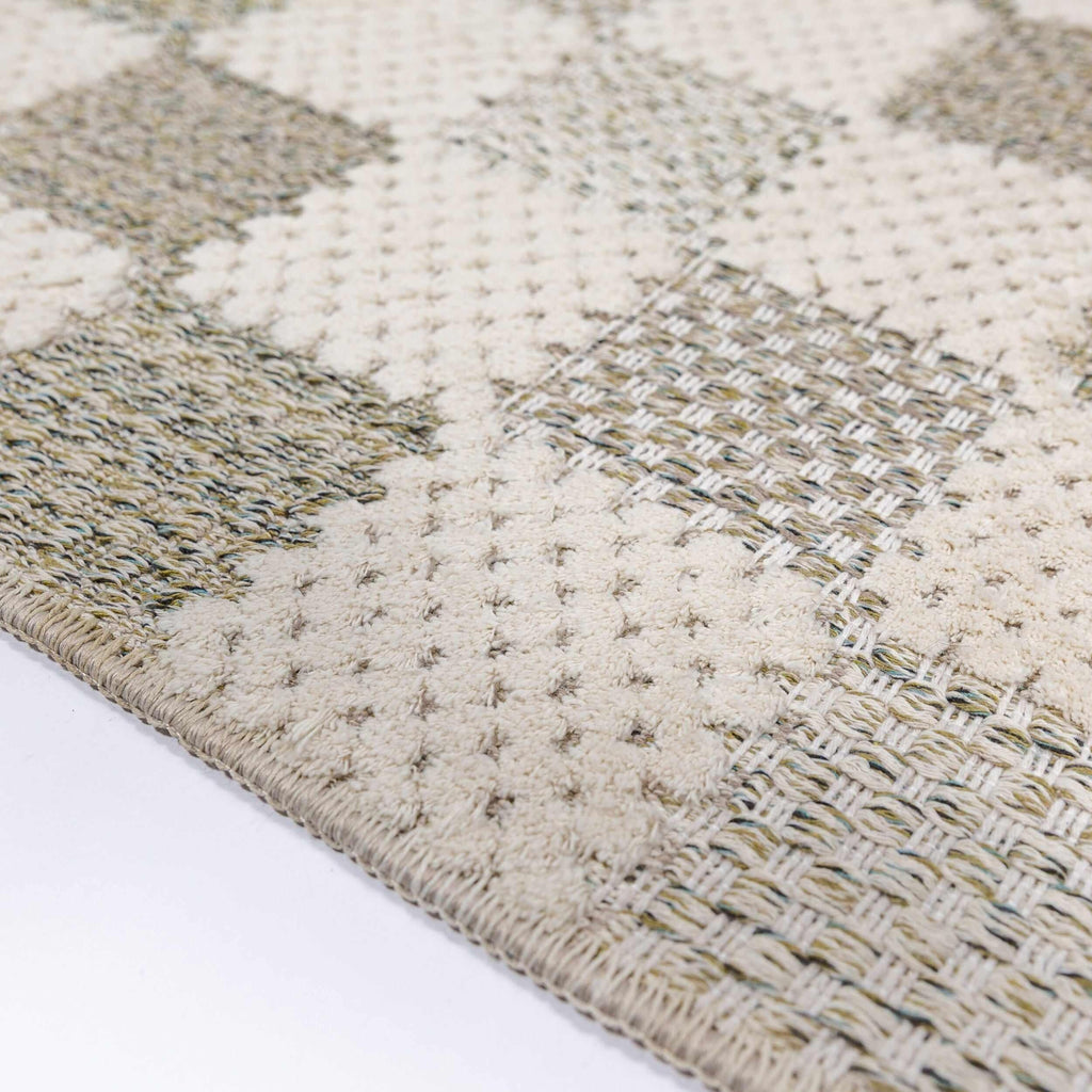 Muted Checkerboard - Wasbaar vloerkleed