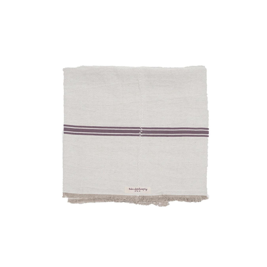 Chevron Linen Tablecloth - Charlot - Fig