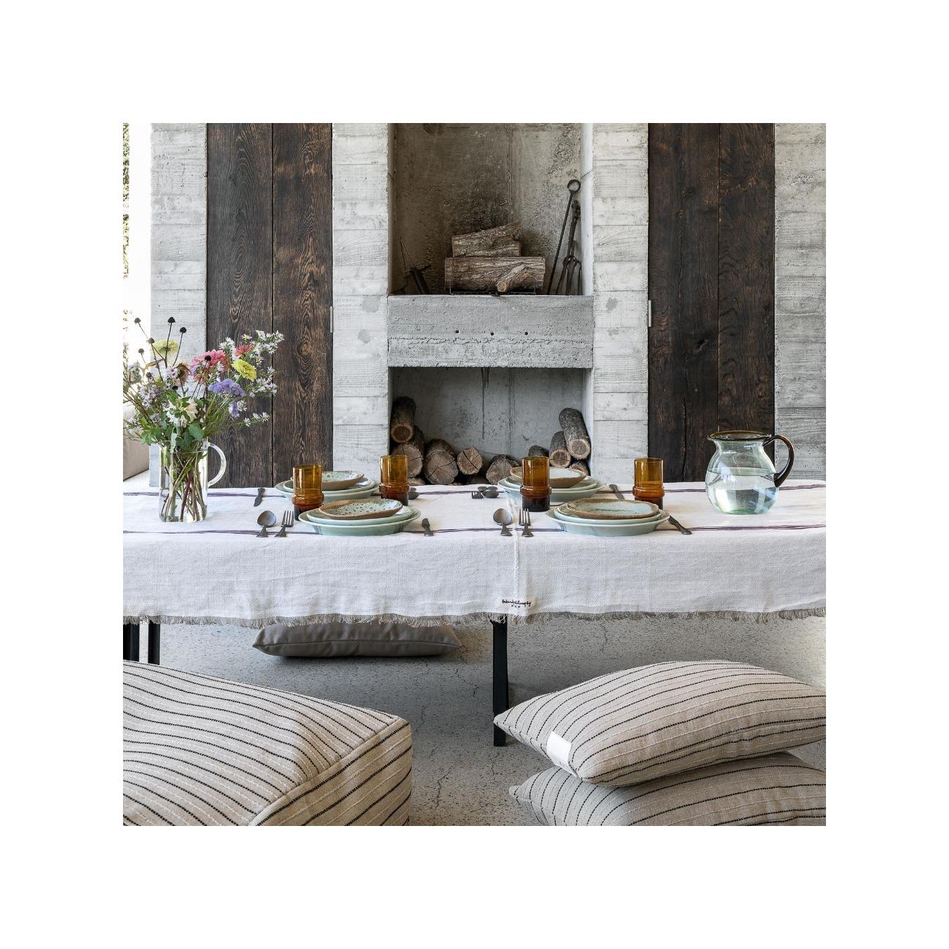 Chevron Linen Tablecloth - Charlot - Fig