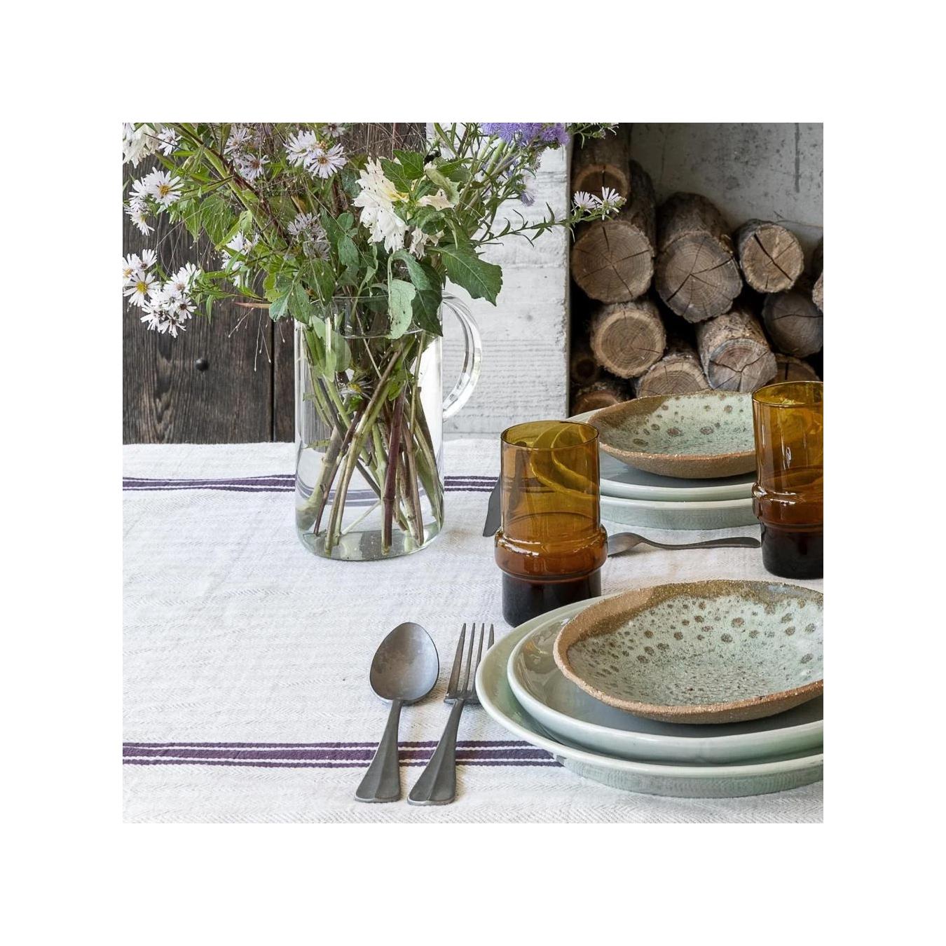 Chevron Linen Tablecloth - Charlot - Fig