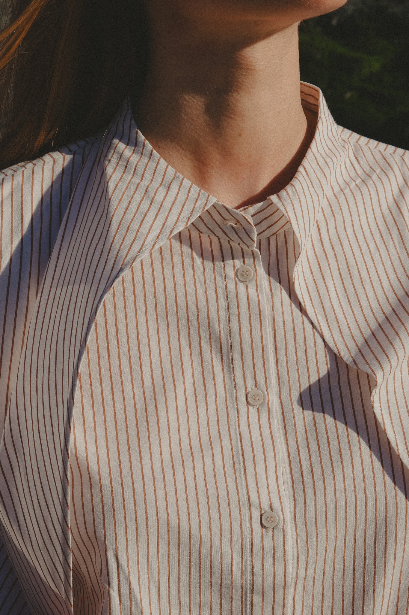Top - Charlotte - Ecru Curry Stripe