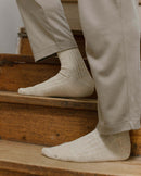 chaussette homme chinée beige clair Angarde porté close up