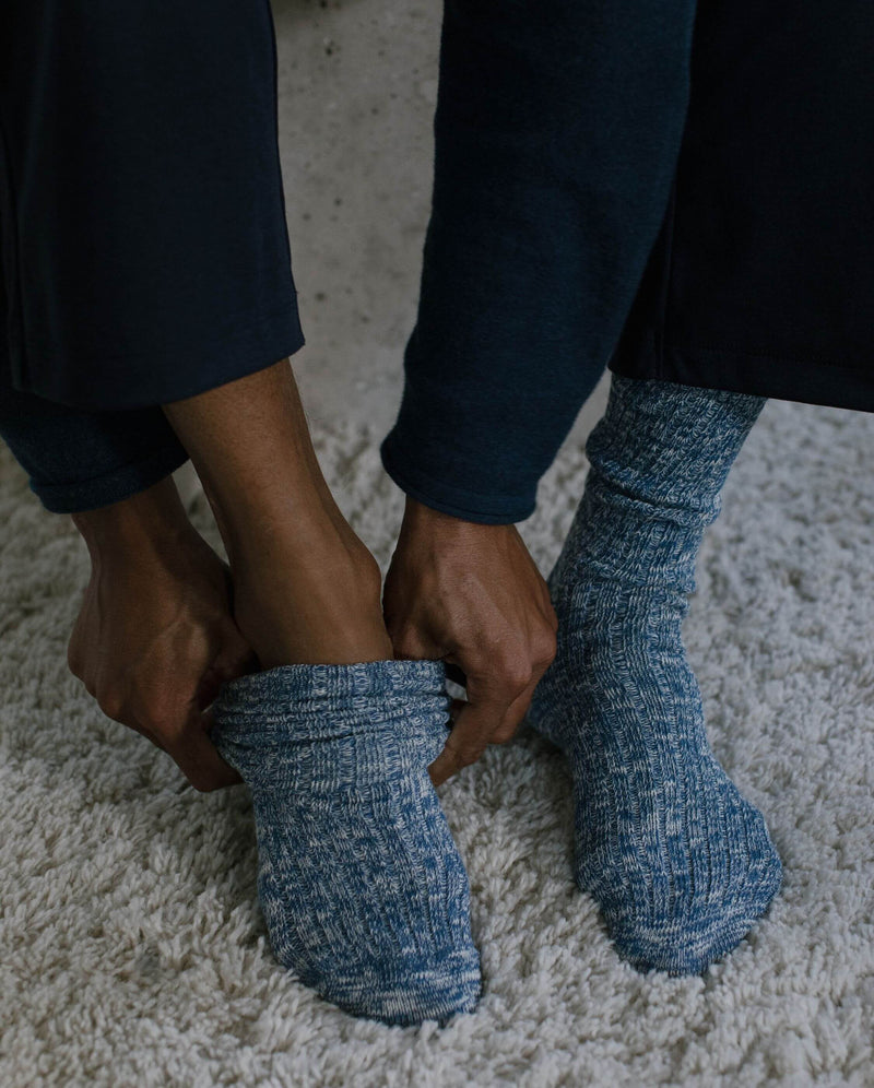 chaussette homme chinée beige clair Angarde close up