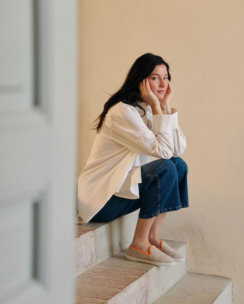 Women's slipper in beige orange fluorescent lifestyle Angarde