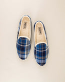 Chausson femme tartan bleu haut Angarde
