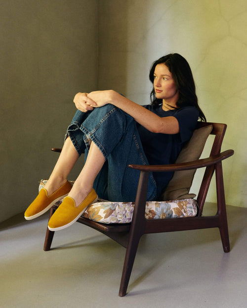 Angarde lifestyle yellow women's velvet slipper