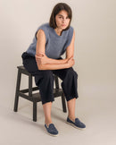 Zapatilla mujer piel denim azul lifestyle Angarde