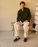 Chausson homme laine kaki sauge mood Angarde