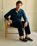 Chausson homme laine marine orange lifestyle Angarde