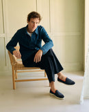 Chausson homme laine marine orange mood Angarde