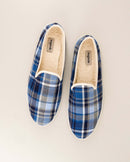 Chausson homme tartan bleu haut Angarde