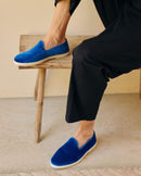 Chausson Bruson - Velours Bleu - Homme