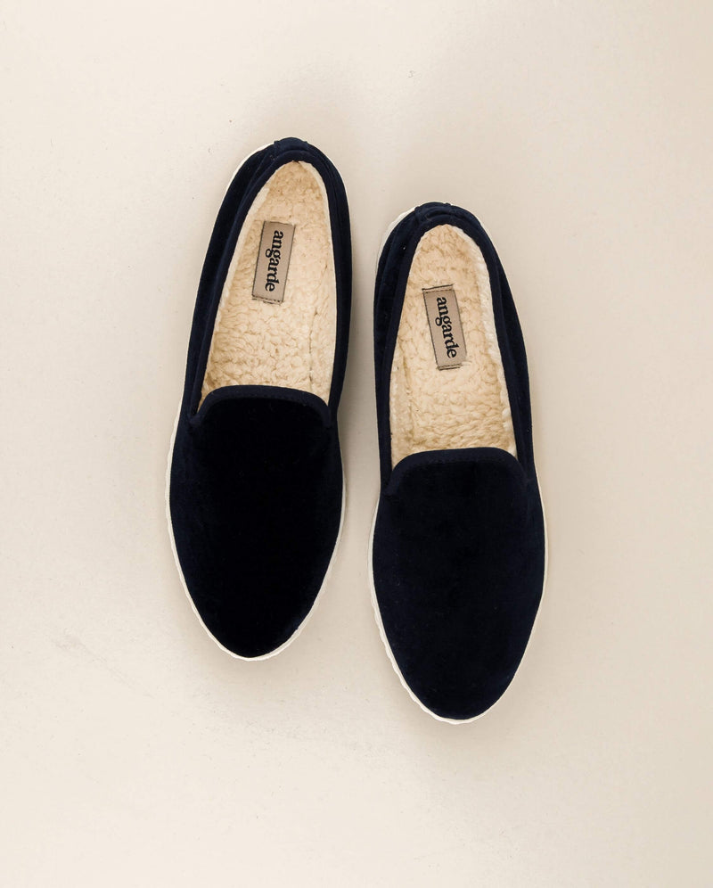 Zapatilla alta hombre terciopelo azul marino Angarde