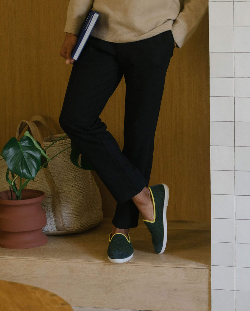 Chausson Bruson - Laine Vert Jaune - Homme