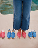 Chausson femme vichy bleu-océan collection bis Angarde