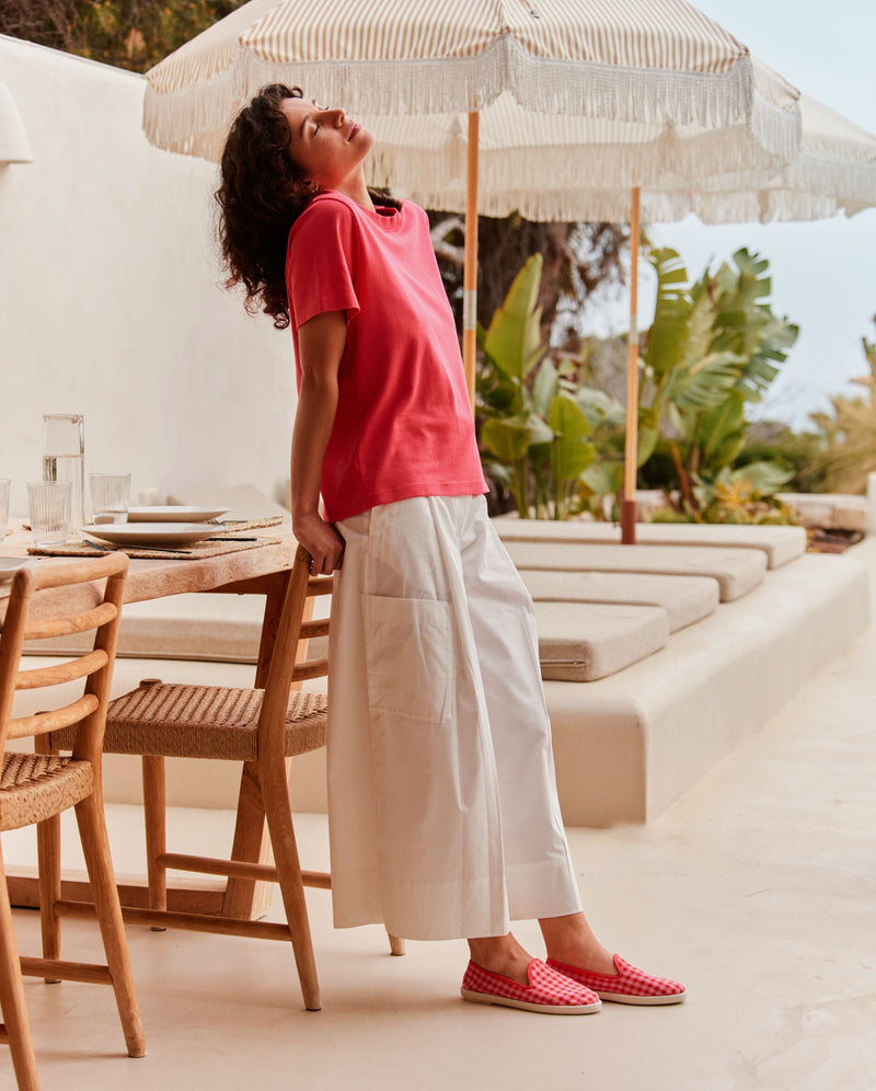 Chausson femme vichy rouge-rose mood Angarde