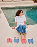 Angarde women's gingham red-pink pool slipper