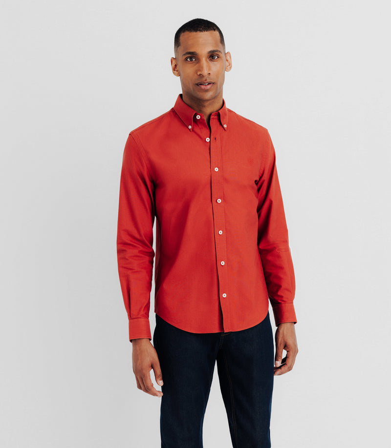 Chemise Avec Col Boutonné Orange