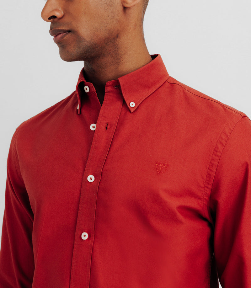 Chemise Avec Col Boutonné Orange