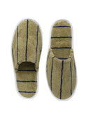 Paire de chaussons éponge - Rayures Vert / Bleu