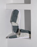 Paire De Chaussons - Éponge - Rayures Gris / Crème