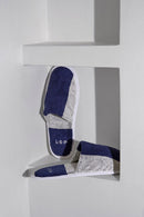 Paire De Chaussons - Éponge - Rayures Bleu Océan / Crème