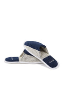 Paire De Chaussons - Éponge - Rayures Bleu Océan / Crème