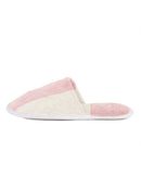 Paire De Chaussons Éponge - Rayures Rose Nymphe / Crème