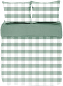 Housse De Couette Emma, Stone Washed Check Coton - 240x220 - Green