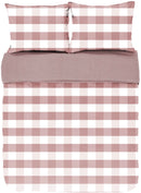 Housse De Couette Emma, Stone Washed Check Coton - 240x220 - Mauve